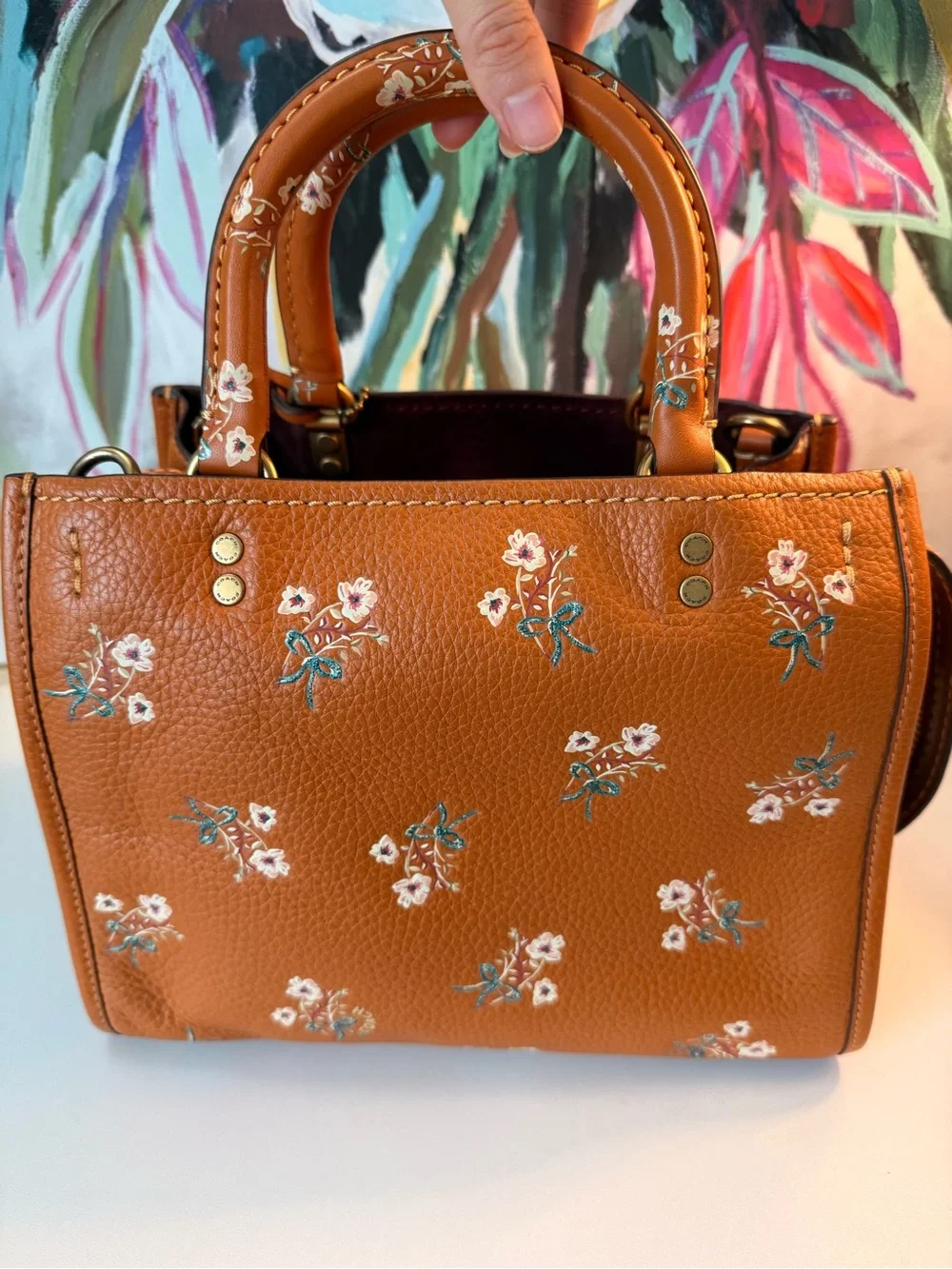 💯 Authentic RARE COACH Rogue 25 Floral Leather Tote Bag